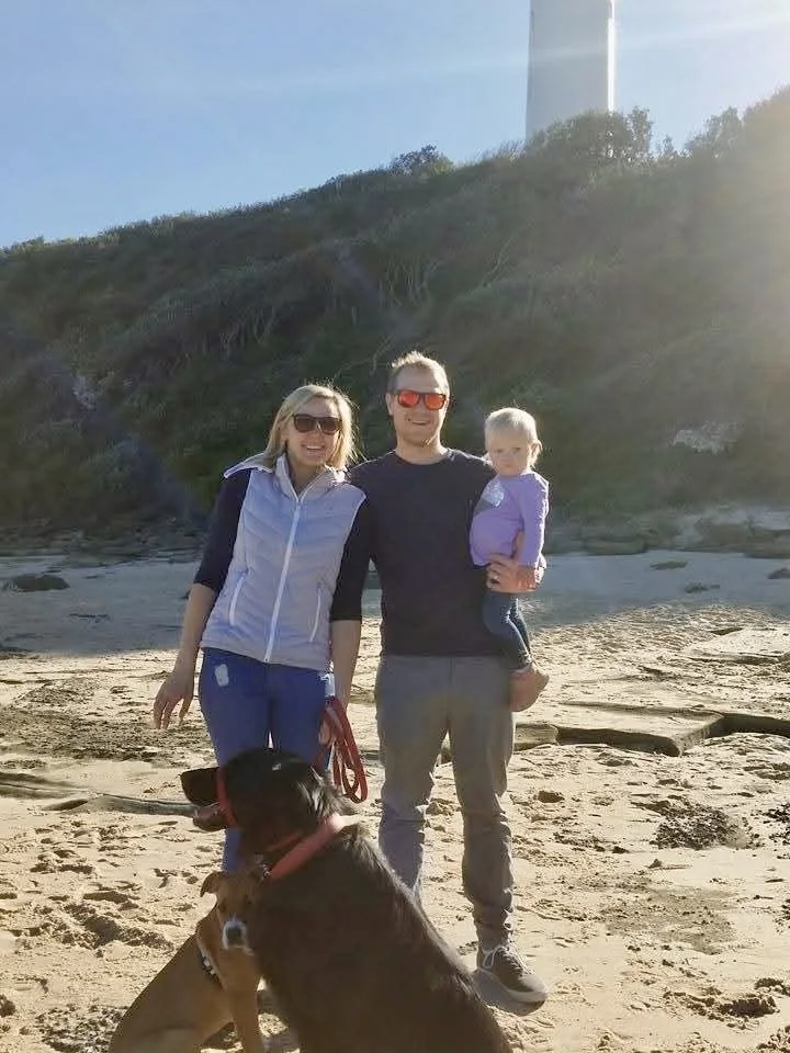 Rex and Emma with their family and their late dog Jett.